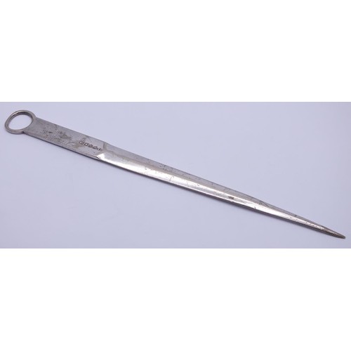 395 - VINTAGE ELECTRO PLATED LETTER OPENER WITH MONOGRAM