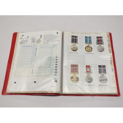 261 - FOLDER CONTAINING 1-56 BADGES FOR WOKING RAILWAY ORPHANAGE - MEDALS OF THE WORLD TEA CARDS ETC