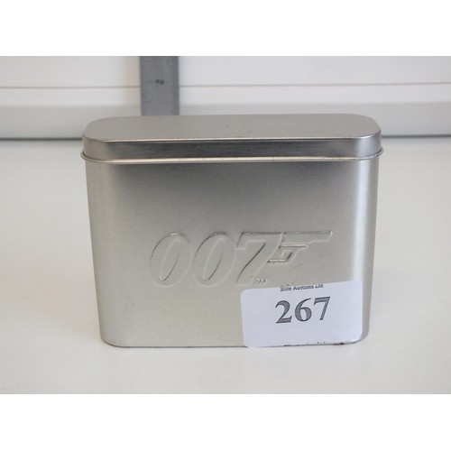 267 - JAMES BOND 007 SPY FILES COLLECTORS TIN WITH SEALED CARDS