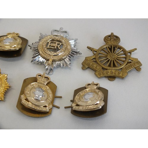 268 - 10 x MILITARY BADGES - CAP BADGES