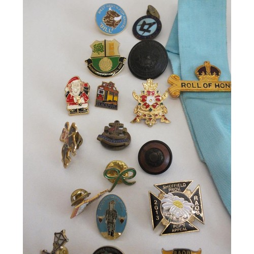 283 - JOBLOT OF ASSORTED BADGES, MASONIC MEDALS ETC