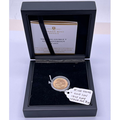 80 - KING GEORGE V SOVEREIGN ONLY TRUCK FOR EIGHT YEARS A COLLECTOR COIN WITH C.O.A IN A PRESENTATION BOX