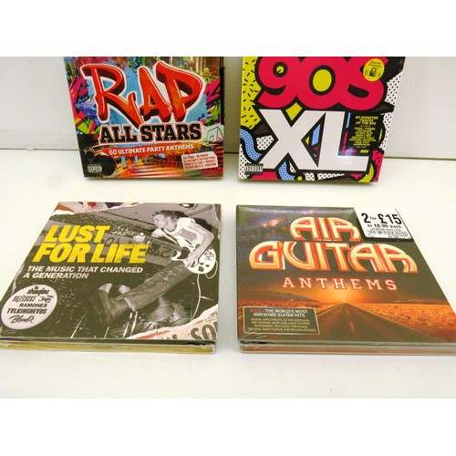 18 - 6 x BRAND NEW CD BOXSETS 90'S, RAP, AIR GUITAR, DAD ALBUM, GUITAR LEGENDS, PUNK, 20 CD'S RETAIL OVER... 