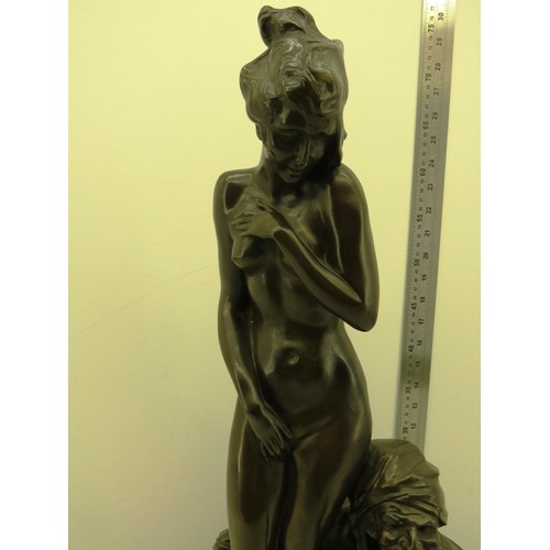 25 - PLASTER CAST STATUE SIGNED 