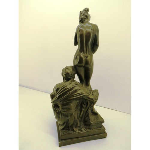 25 - PLASTER CAST STATUE SIGNED 