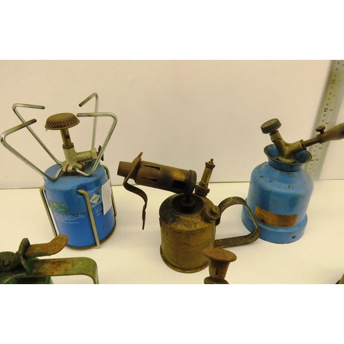 96 - COLLECTION OF BLOW LAMP AND OIL CANS ETC