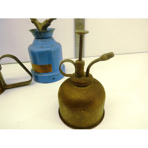 96 - COLLECTION OF BLOW LAMP AND OIL CANS ETC