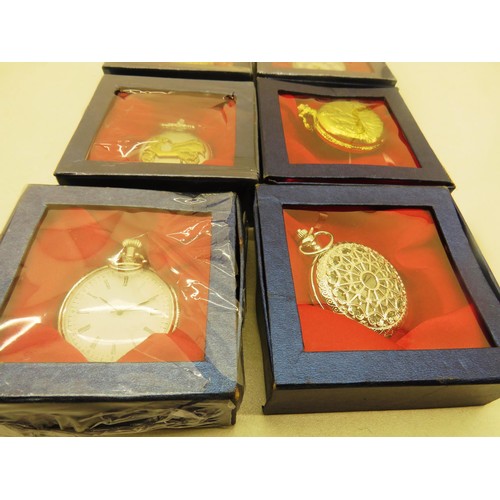 87H - 6 x POCKET WATCHES - NEW