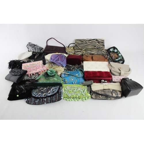 610 - 30 x Assorted Ladies Clutch Handbags Inc Jaeger, Lulu Guinness, Ted Baker etc