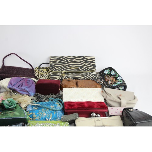 610 - 30 x Assorted Ladies Clutch Handbags Inc Jaeger, Lulu Guinness, Ted Baker etc