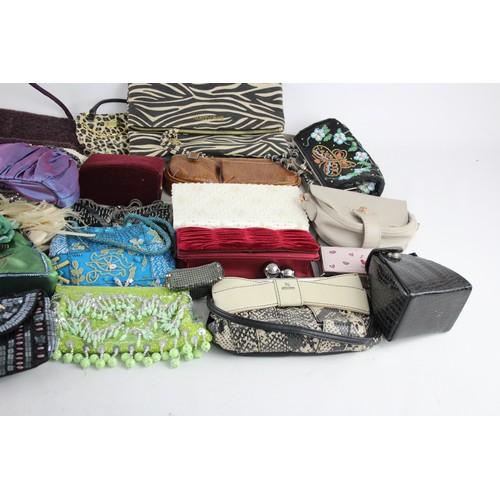 610 - 30 x Assorted Ladies Clutch Handbags Inc Jaeger, Lulu Guinness, Ted Baker etc