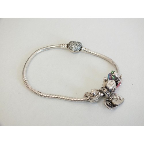 418 - 2 X .925 Pandora Bracelets With Assorted Charms (52g)