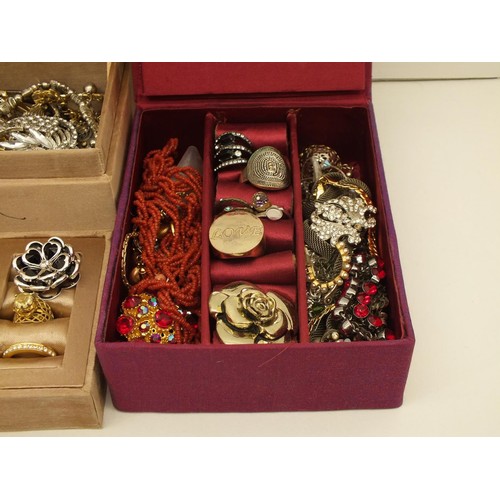 117 - 2 x JEWELLEY BOXES FULL OF COSUTME JEWELLERY