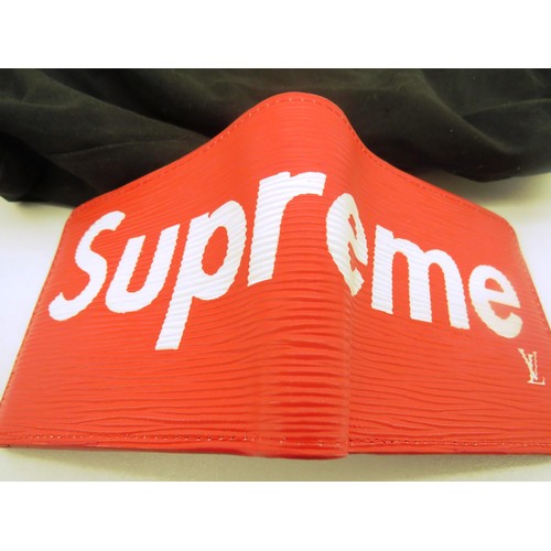 5 - SUPREME RED WALLET AND BLACK QUILTED HANDBAG