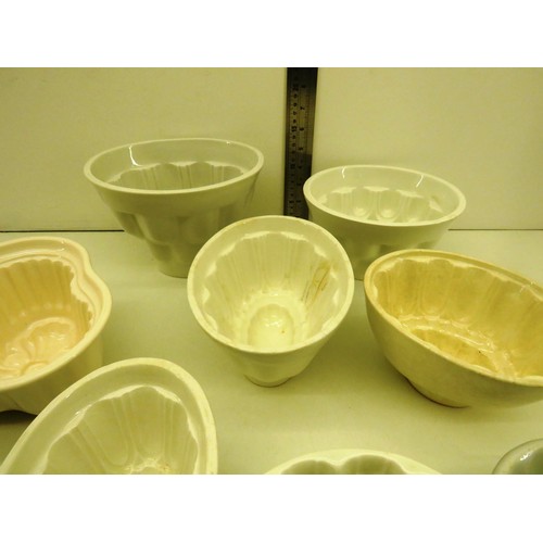 16 - COLLECTION OF TEN ASSORTED CERAMIC JELLY MOULDS