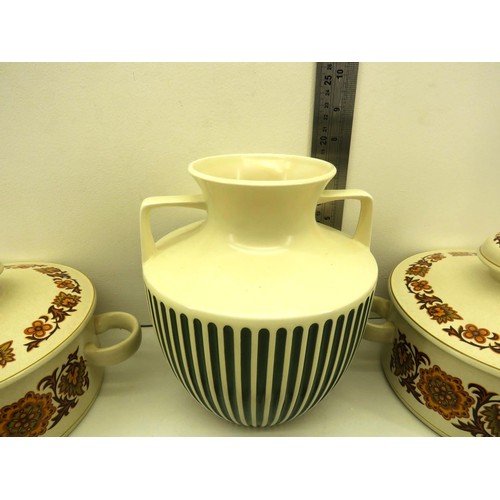 45 - HORNSEA CLASSIC VASE, 2 x STONE HENGE TUREENS DESGINED BY 