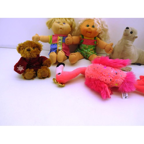 77 - LOT OF SOFT TOYS INCLUDING CABBAGE PATCH DOLLS