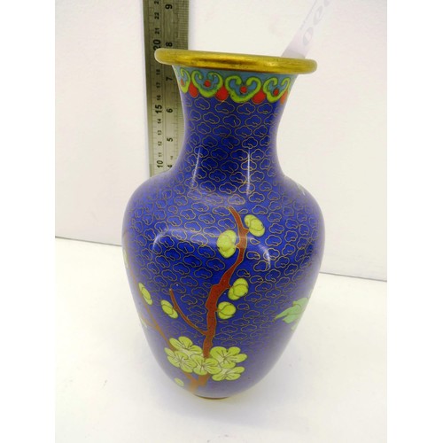 90 - VINTAGE ORIENTAL ENAMEL CLOISONNE VASE