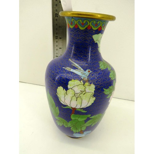 90 - VINTAGE ORIENTAL ENAMEL CLOISONNE VASE