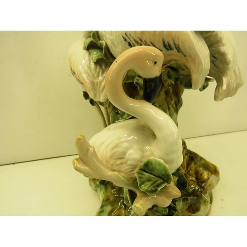 97 - FINE PORCELAIN FLAMINGO GROUP BY S.C.APULUM COMPANY ROMANIA LATE 1970's