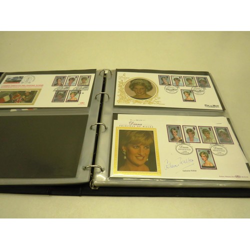 105 - 4 x STAMP ALBUMS FULL OF STOCK AND BOX OF STAMPS AND CARDS