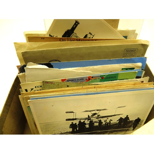 105 - 4 x STAMP ALBUMS FULL OF STOCK AND BOX OF STAMPS AND CARDS