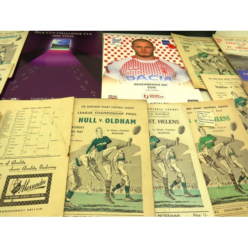 107 - BOX OF VARIOUS RUGBY PROGRAMMES, GB NEW ZEALAND, RUGBY WORLD CUP, SILK CUP, WORLD CUP AND MAY MORE