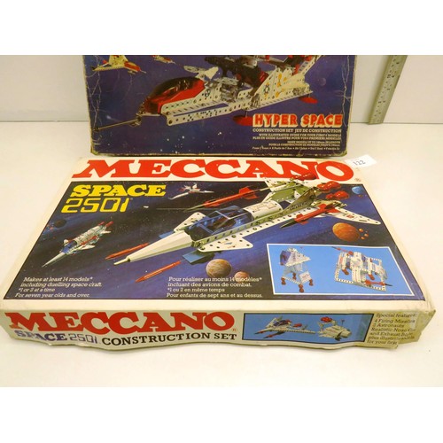 122 - MECCANO HYPER SPACE SETS, ONE EARLY VERSION AND ONE LATER COMPLETE SET, INCLUDING STICKERS