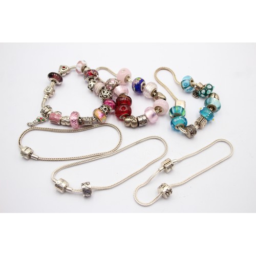 592 - X 6 .925 Mixed Charm Bracelets (137g)