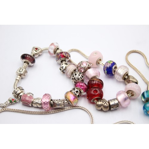 592 - X 6 .925 Mixed Charm Bracelets (137g)