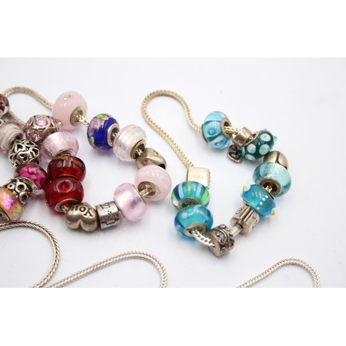 592 - X 6 .925 Mixed Charm Bracelets (137g)