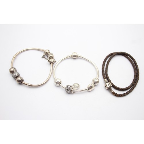 597 - X 3 .925 Pandora Bracelets (60g)