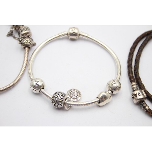 597 - X 3 .925 Pandora Bracelets (60g)