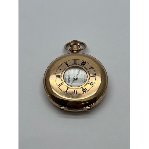 65B - GENTS 9ct GOLD HALF HUNTER POCKET WATCH BY 'ROLEX'
50mm CASE DIAMETER - HAND WOUND 17 JEWEL MOVEMENT... 