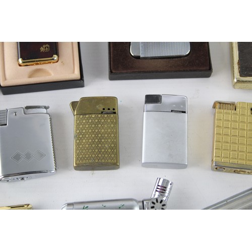 411 - 15 x Assorted Vintage Cigarette LIGHTERS Inc Ronson, Colibri, Zippo Style, Etc