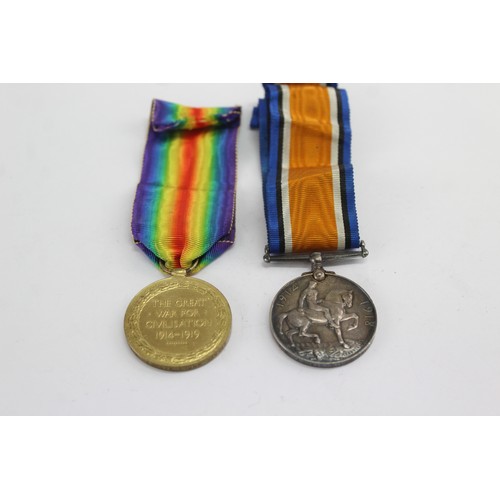 471 - WW1 Medal Pair & Original Long Ribbons Named 238026 Gnr G. Stacey RA