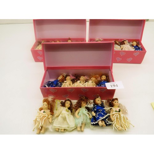 194 - 3 x BOXES OF MINIATURE DOLLS