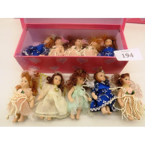 194 - 3 x BOXES OF MINIATURE DOLLS