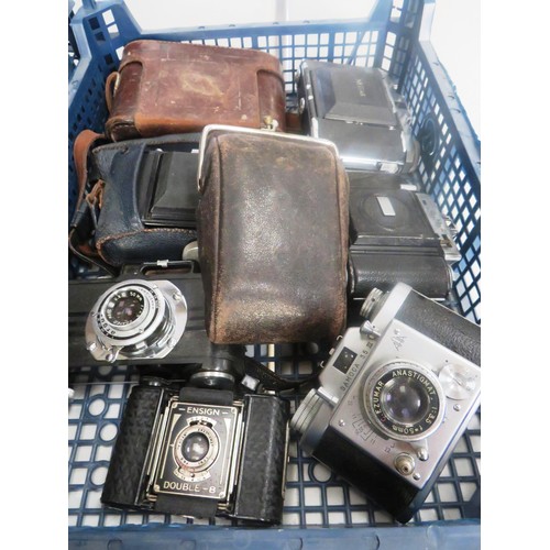 188 - 8 x VINTAGE CAMERAS INCLUDESZEISS IKON, DOLLY PRANTAR, ENSIGN DOUBLE, SUPER BALBINA BALDA ETC