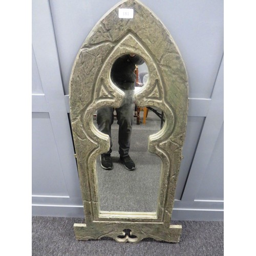 181 - GOTHIC STYLE ARCH WALL MIRROR APPROXIMATE SIZE 47.5