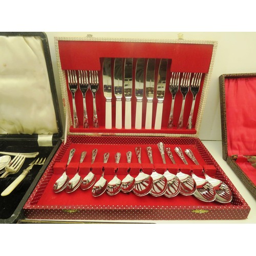 233 - FIVE VINTAGE CUTLERY SETS