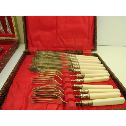 233 - FIVE VINTAGE CUTLERY SETS