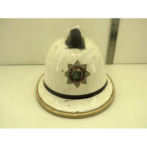 6 - VINTAGE FIREMANS HELMET - CUMBRIA FIRE SERVICE