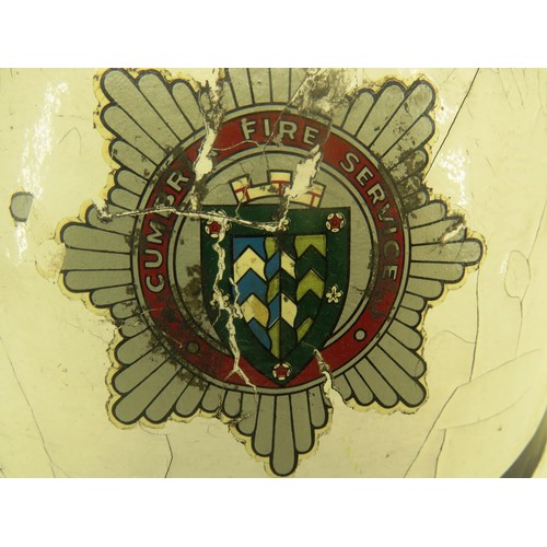 6 - VINTAGE FIREMANS HELMET - CUMBRIA FIRE SERVICE