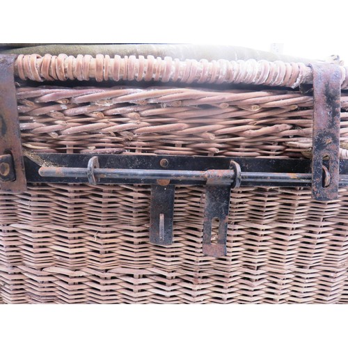 17 - VINTAGE MILITARY WICKER BACKET