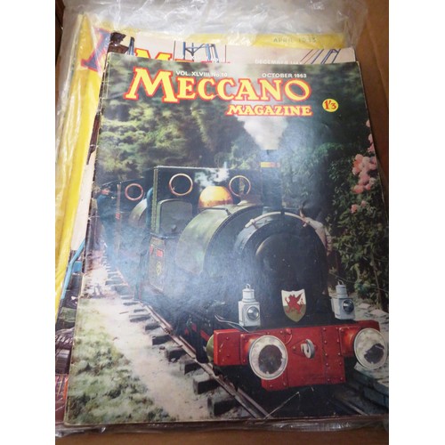 301 - OVER 60 MECCANO MAGAZINES- EARLY 1930'S TO 1970'S PLUS SOME FURTHER MECCANO LITERATURE ETC