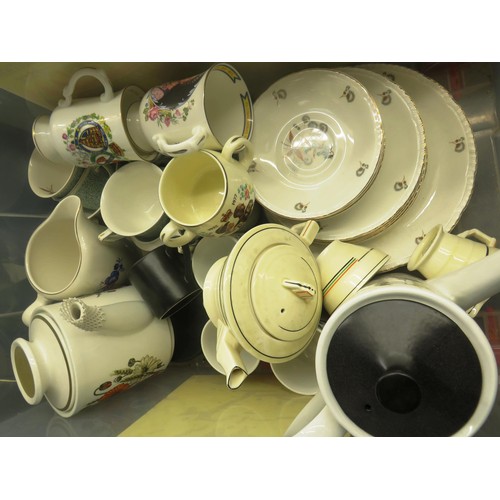 307 - PORCELAIN DINNER SET - SIX CUPS, SIX SAUCERS, TWO DISHES, FOUR PLATES, SUGAR BOWL, COFFEE POT, MILK ... 