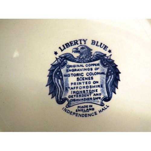 316 - WILLOW PATTERN PLATES, LIVERPOOL ROAD, LIBERTY BLUE