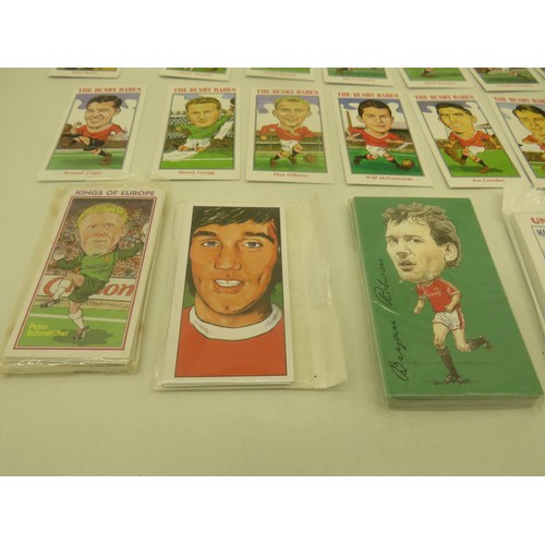 334 - SIX SETS OF MANCHESTER UNITED COLLECTORS CARDS BUSBY BABES, GEORGE BEST, UNITED 1968 ETC