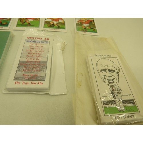 334 - SIX SETS OF MANCHESTER UNITED COLLECTORS CARDS BUSBY BABES, GEORGE BEST, UNITED 1968 ETC